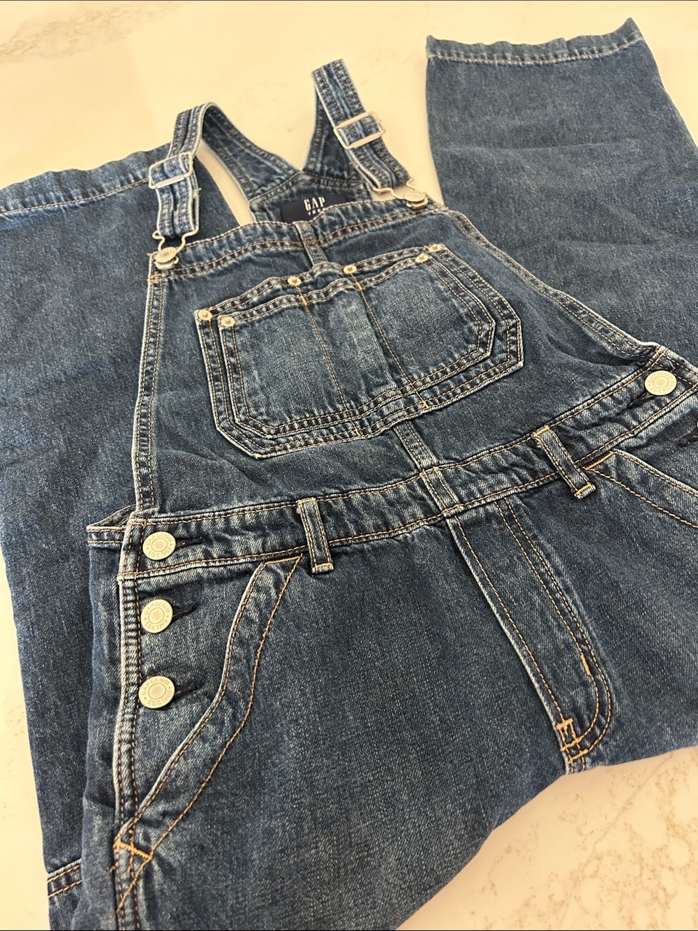 GAP Blue Denim Overalls with Front Bib Pocket